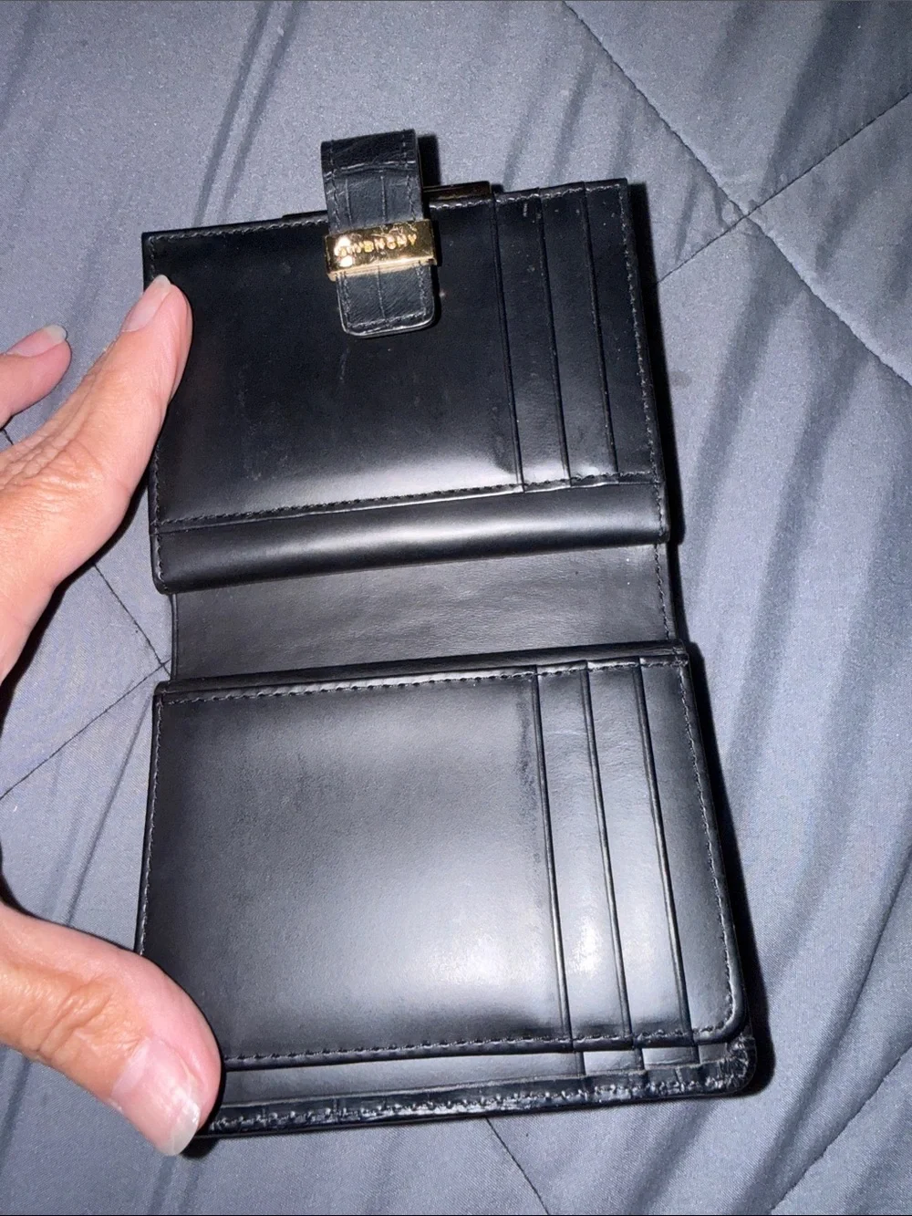 Givenchy Black Logo Canvas Wallet with Gold Accent